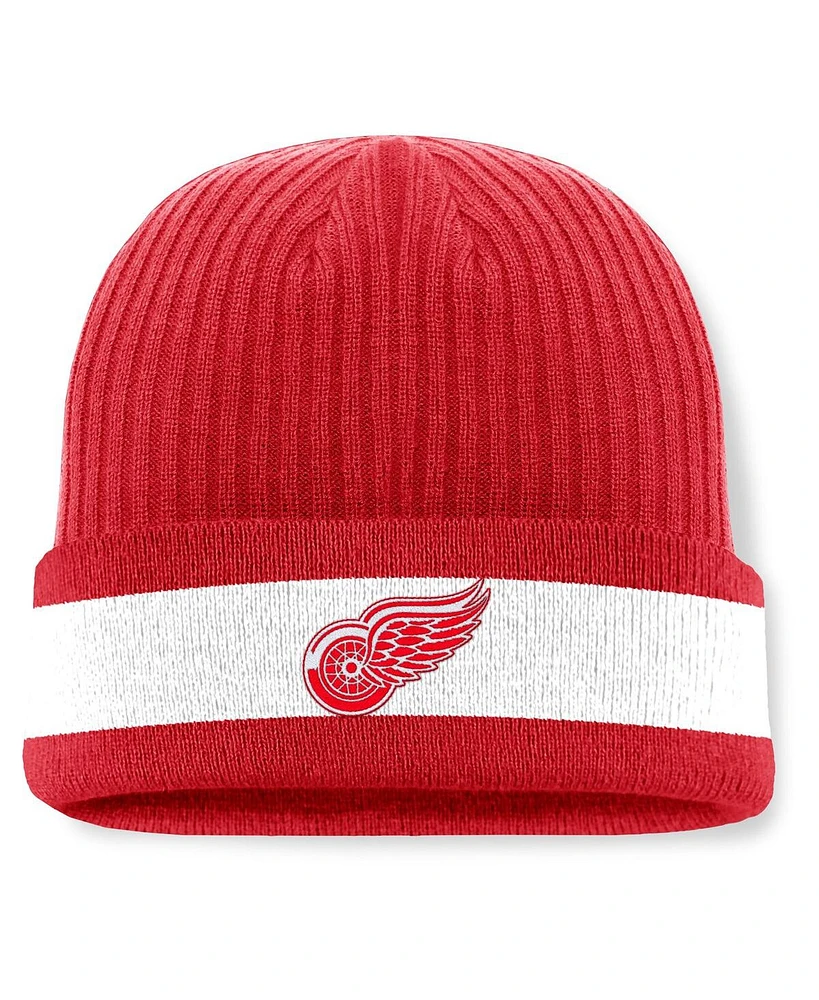 Fanatics Men's Red Detroit Red Wings Blueliner Cuffed Knit Hat