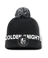 Fanatics Men's Black Vegas Golden Knights Fundamental High Stick Cuffed Knit Hat with Pom