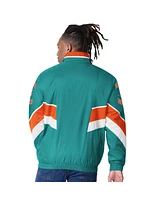 Starter Men's Aqua Miami Dolphins Captain Satin Varsity Jacket
