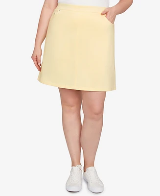 Hearts Of Palm Plus Making Waves Solid Tech Stretch Pull On Skort