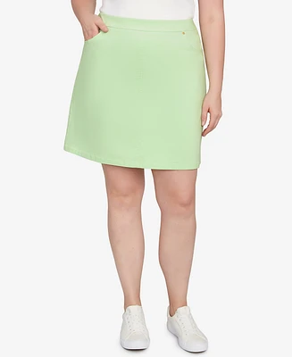Hearts Of Palm Plus Solid Tech Stretch Pull On Skort