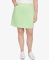 Hearts Of Palm Plus Size Solid Tech Stretch Pull On Skort