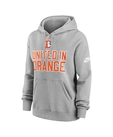 Nike Women's Heather Gray Denver Broncos Club Logo Pullover Hoodie