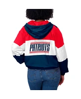 Wear by Erin Andrews Women's Royal New England Patriots Color Block Full-Zip Windbreaker Jacket