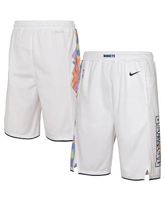 Nike Youth White Denver Nuggets 2024/25 City Edition Swingman Performance Shorts