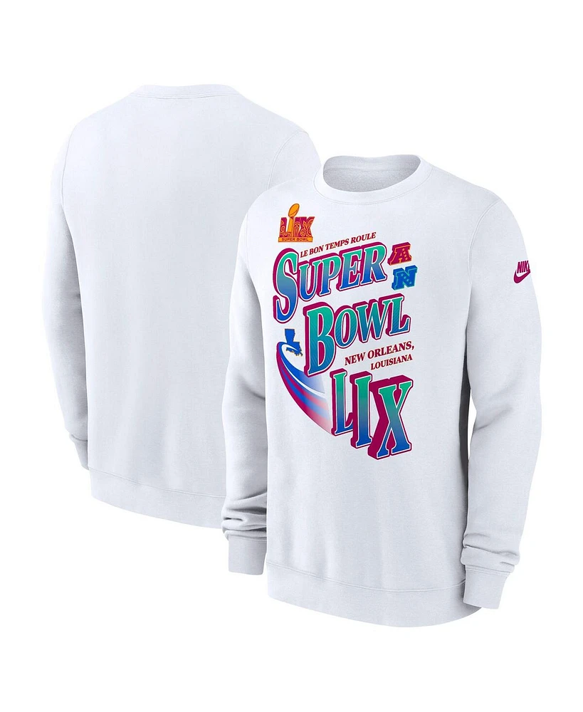 Nike Men's White Super Bowl Lix Club Pullover Sweatshirt