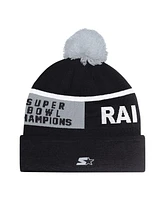 Starter Men's and Women's Black Las Vegas Raiders Chyron Cuffed Knit Hat with Pom