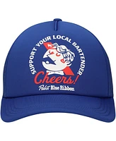 Lids Men's Blue Pabst Blue Ribbon Bartender Foam Trucker Adjustable Hat