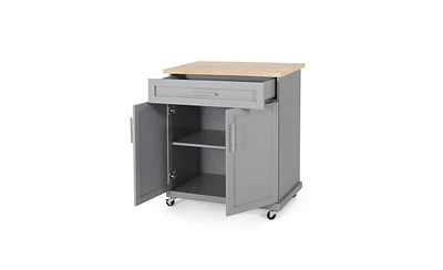 Portable Kitchen Cart with Storage and Rolling Wheels for Easy Mobility