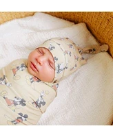 Copper Pearl Baby Mickey Mouse Top Knot Hat Knit Blanket Single