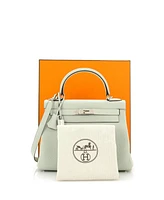 Pre-Owned HERMES Kelly 28 Handbag Grey Togo with Palladium Hardware