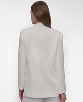 Dkny Women's Notch-Collar One-Button Logo-Patch Blazer
