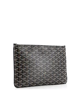 Pre-Owned Goyard Mm Senat Zip Pouch Coated Canvas