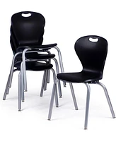 School Student Stack Chair - Ergonomic Molded Seat Shell with Robust Riveted Frame - for Classrooms in Home Learning of Office