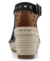 Journee Collection Women's Crisie Ankle Strap Espadrille Wedge Sandals