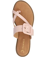 Journee Collection Women's Layra Strappy Buckle Flat Sandals