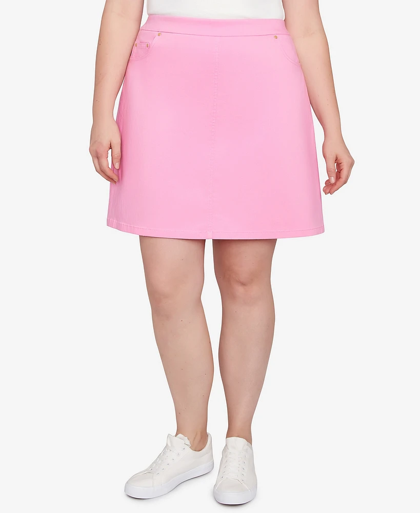 Hearts Of Palm Plus Solid Tech Stretch Pull On Skort