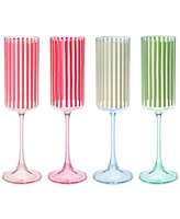 Macy's Flower Show 4-Pc. Striped Champagne Flutes, Exclusively at Macy's