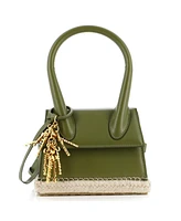 Pre-Owned Jacquemus Mini Le Chiquito Moyen Cardao Bag Leather and Raffia