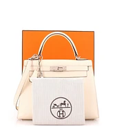 Pre-Owned HERMES Kelly 28 Handbag Verso Epsom with Palladium Hardware - Verso