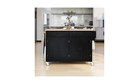 Kitchen Island Cart with 4-Door Cabinet and Ample Storage Space for Organization