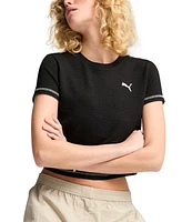 Puma Women's Wardrobe Essential Textured Cropped T-Shirt