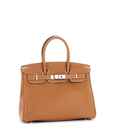 Pre-Owned HERMES Birkin 30 Handbag Brown Togo with Palladium Hardware