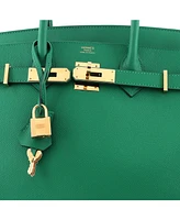 Pre-Owned HERMES Birkin 30 Handbag Green Epsom with Gold Hardware