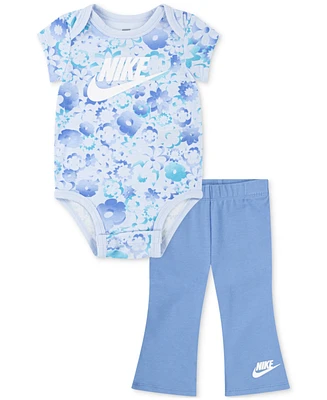 Nike Baby Girls Flow-ral Bodysuit and Leggings, 2 Piece Set