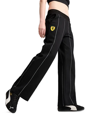 Puma Women's Ferrari Racing Contrast-Piping Track Pants