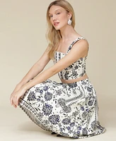 Avec Les Filles Women's Printed Full Skirt