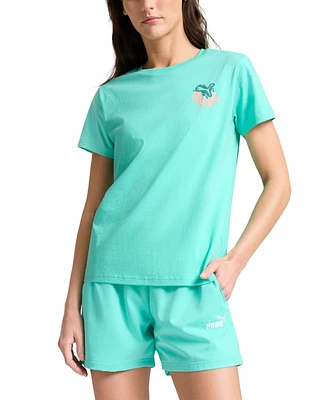 Puma Women's Cotton Retro Logo Crewneck T-Shirt