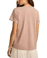 Lucky Brand Women's Cotton Tonal Applique Classic Crew T-Shirt