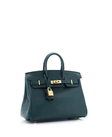 Pre-Owned HERMES Birkin 25 Handbag Green Swift with Gold Hardware