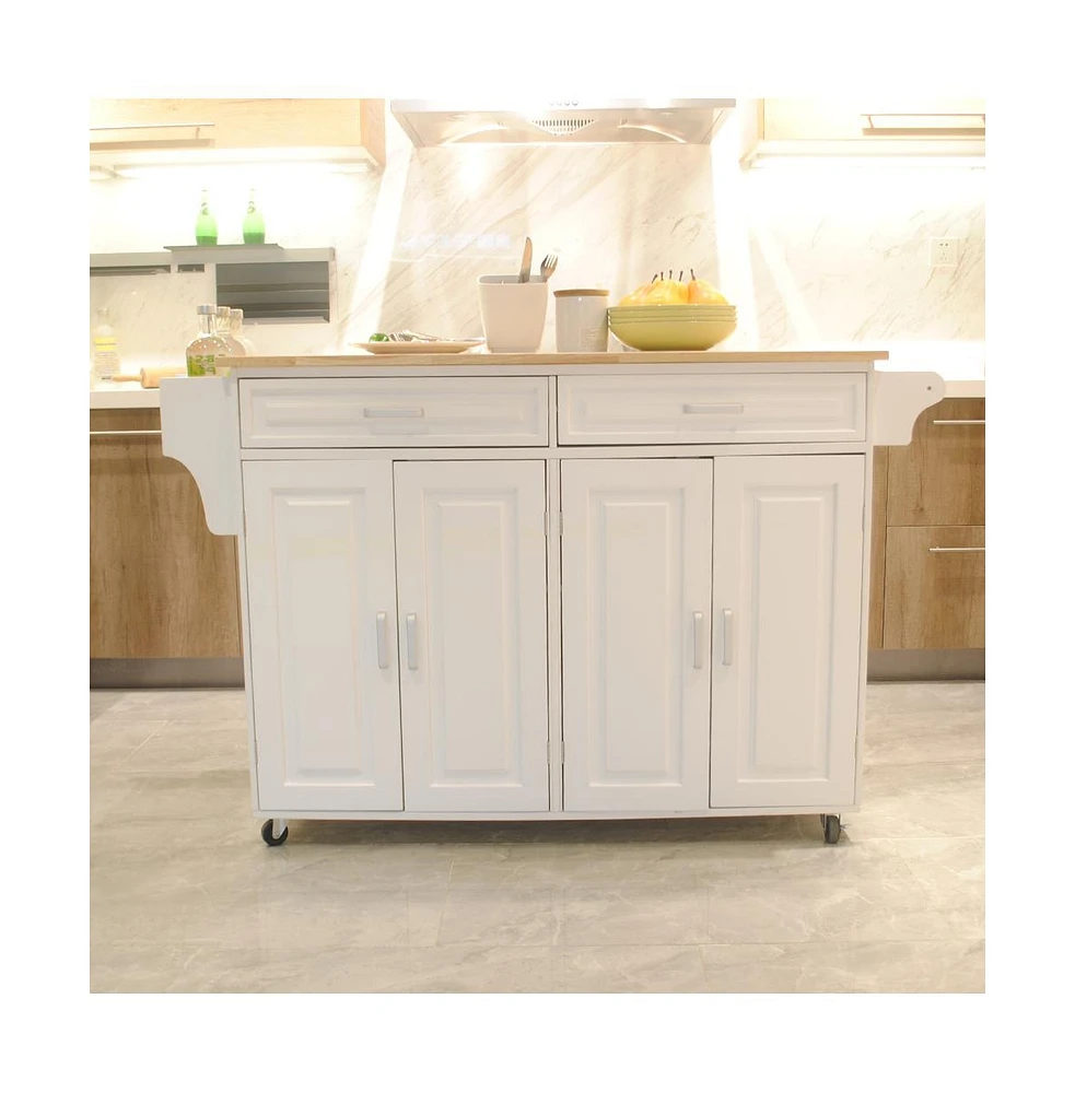 Versatile Kitchen Island & Rolling Kitchen Cart with Storage and Countertop Space