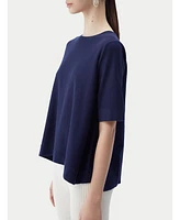 Gobi Cashmere Women's Box-Cut Cotton Silk Blend T-Shirt