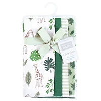 Hudson Baby Boys and Girls Cotton Poly Flannel Burp Cloths 8-Pack, Jungle, One Size