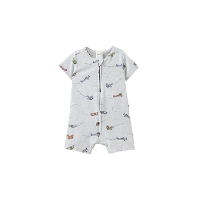 Cotton On Baby Boys The Billie Short Sleeve Zip Romper