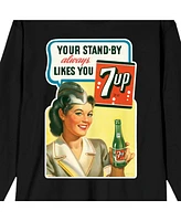 7UP Your Standby Always Likes You Crew Neck Long Sleeve Black Adult Tee-3XL