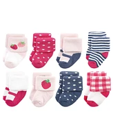 Hudson Baby Baby Boys Hudson Cotton Rich Terry Socks 16-Pack, Strawberry