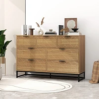 Wooden 7 Drawer Storage Cabinet Modern Dressers Chest of Drawers Storage Cabinet with Drawers Entryway Cabinet for Living Room Bedroom