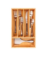 BergHOFF Bamboo 5-Slot Flatware Organizer, 13.75" x 9.75"