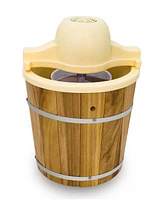 Elite Cuisine 4 Quart Old Fashioned Pine Bucket Electric Ice Cream Maker