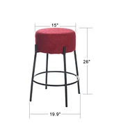 StyleCraft Home Collection 26" Soloist Boucle Upholstered Minimalist Counter Stool