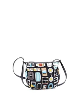 Pre-Owned HERMES Sursoie To Go Pouch Printed Silk and Leather