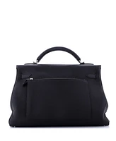 Pre-Owned HERMES 42 Kelly Maxi Handbag Black Togo with Palladium Hardware