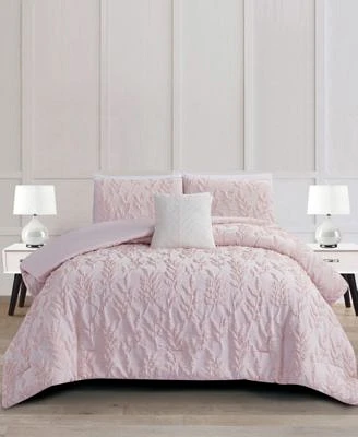 Rachel Roy Jacquard Puckered Botanical Comforter Sets