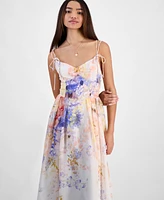 En Saison Women's Taylorann Printed Smocked-Back Dress