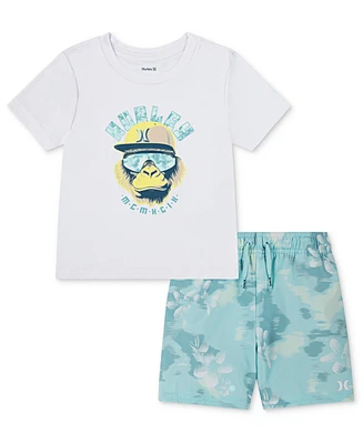 Hurley Little Boys Osaka Swim Top & Shorts, 2 Piece Set