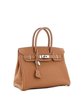 Pre-Owned Hermes Birkin 30 Handbag Brown Togo with Palladium Hardware